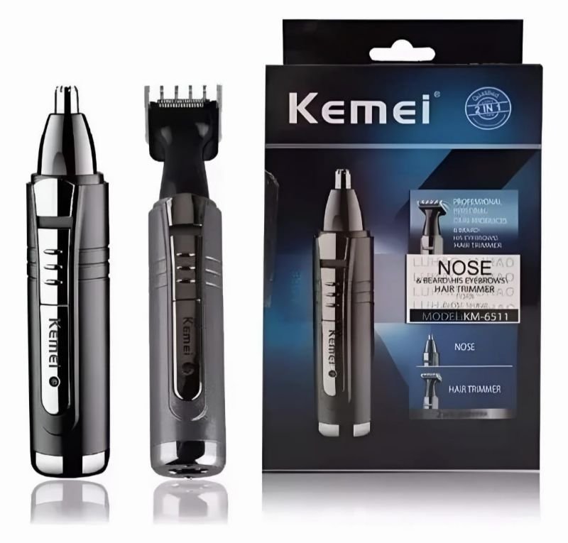 Maquina Kemei 2 em 1 Barba e Nariz_ KM-6511